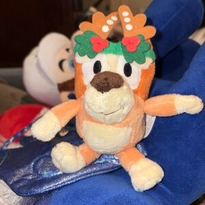 2018 Bluey Soft BINGO Plush 7" with Backpack Clip in Christmas Antlers